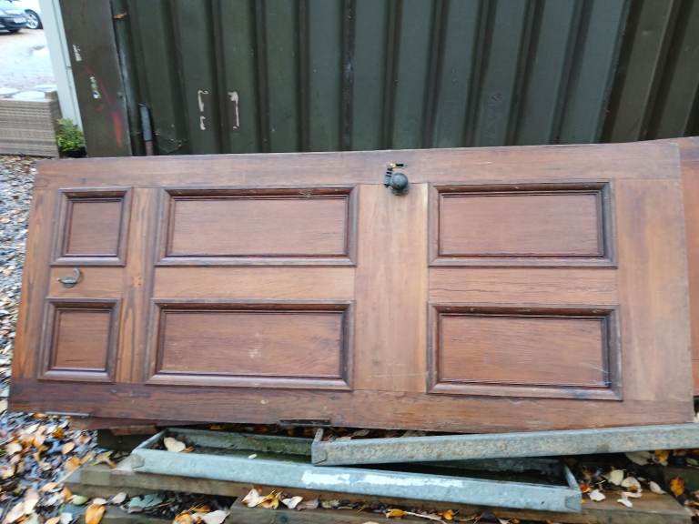 2 Large solid wood antique internal doors