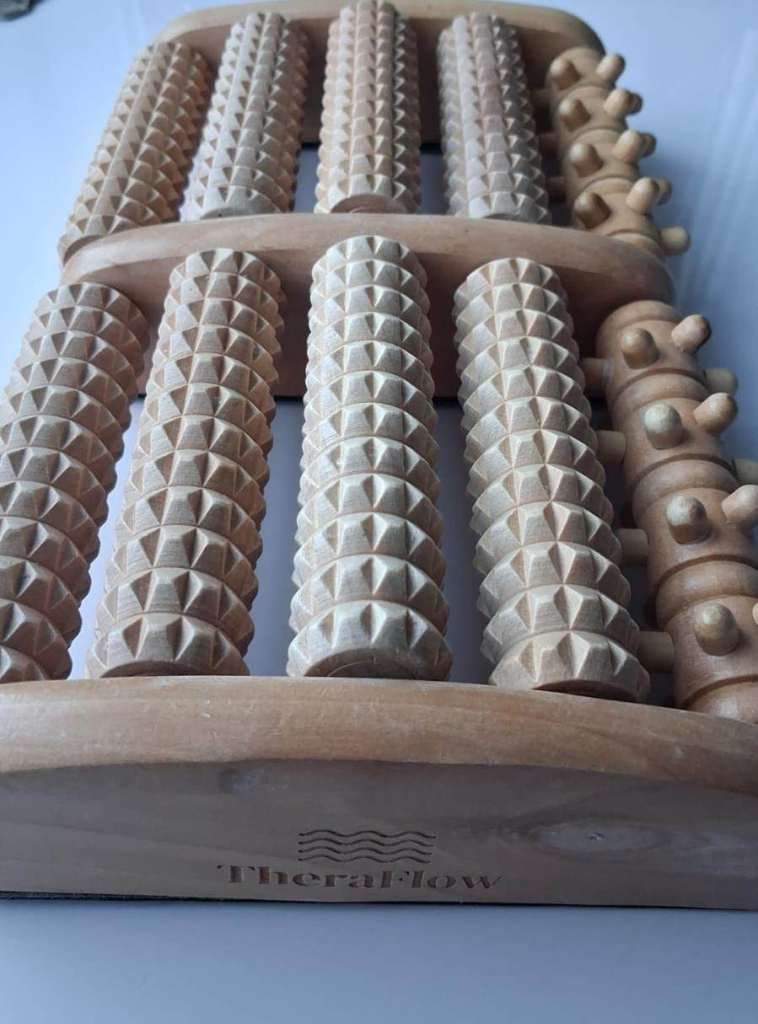 TheraFlow wooden foot massager roller