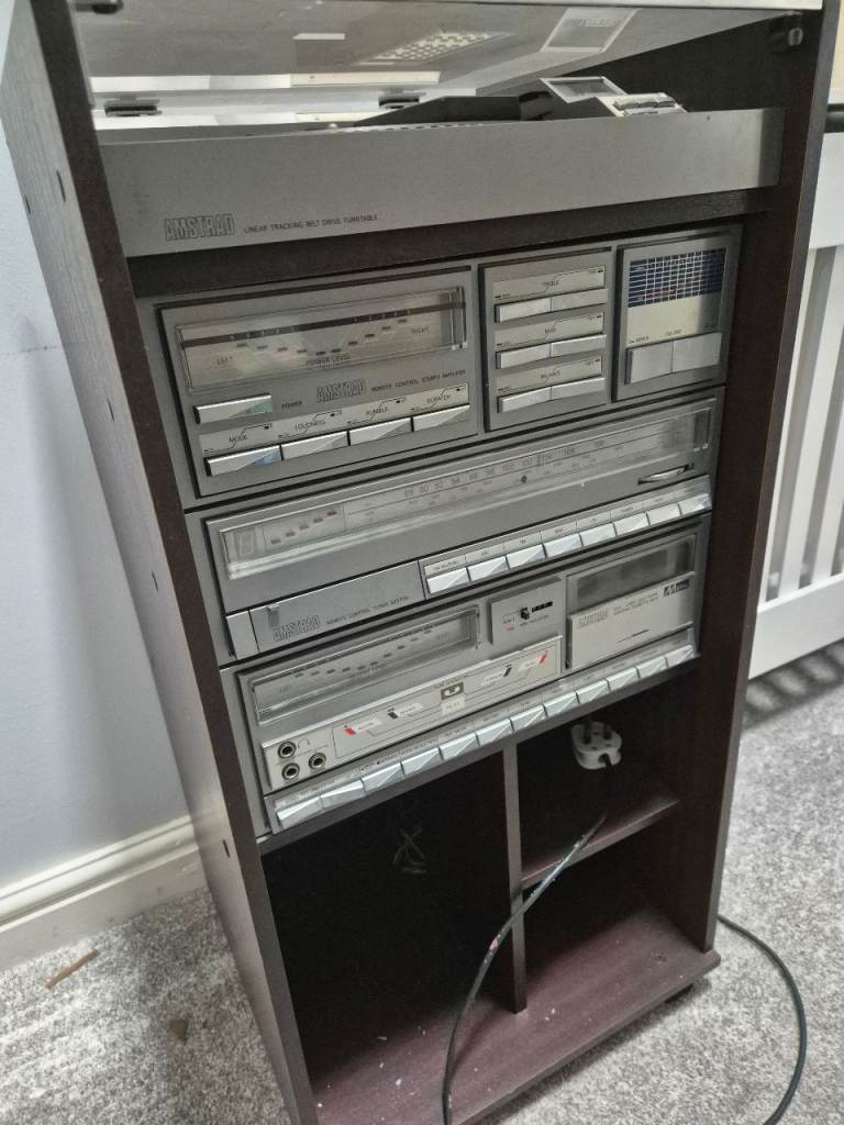 Vintage Amstrad  Stereo System with Cabinet – Fair Condition