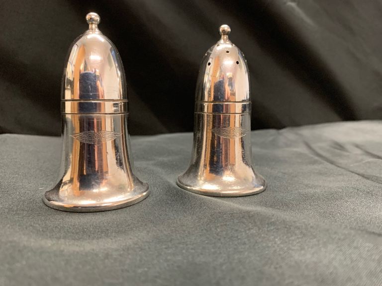 Vintage Silver Plate Salt & Pepper Shakers – SJP Sheffield England – Art Deco St