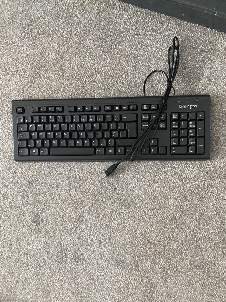 Kensington USB Wired Keyboard – Black, Good Condition