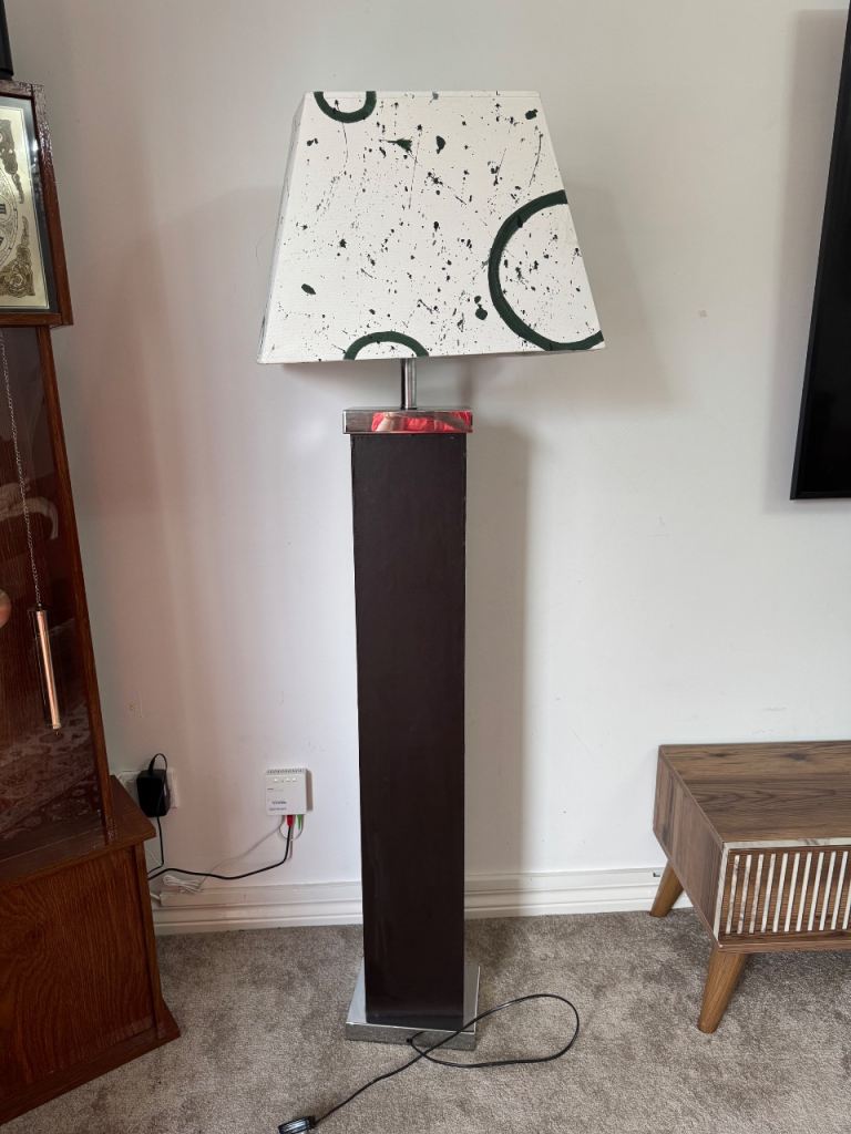 Tall Floor Lamp with Unique Splatter Design Shade