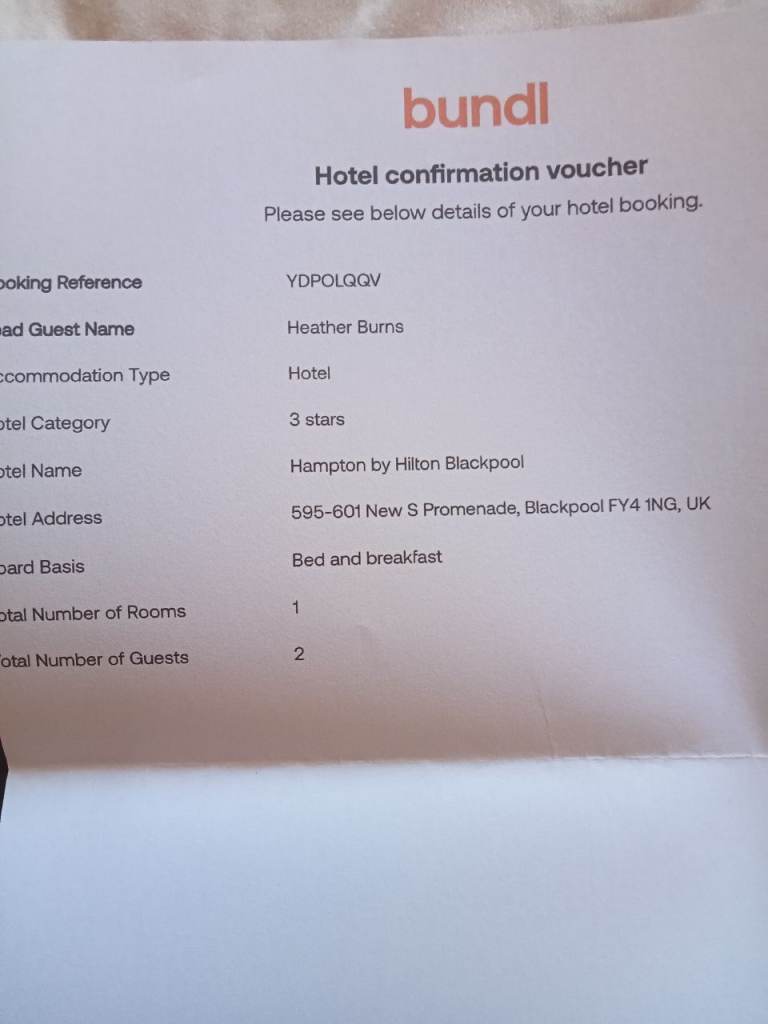 Pitbull Package 2 tickets with stay in Hampton Hilton Hotel blackpool sunday 5th July 2026 