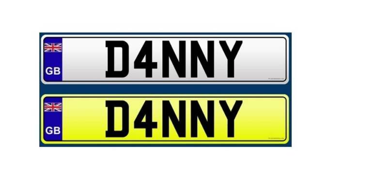 DANNY Private Registration Plate Dan D4NVY