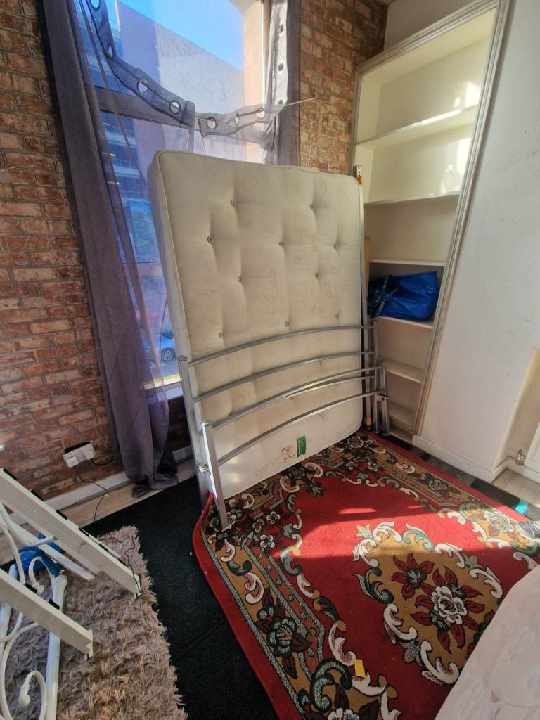 Heavy king-size bed frame and ready good mattress only £139 good good 