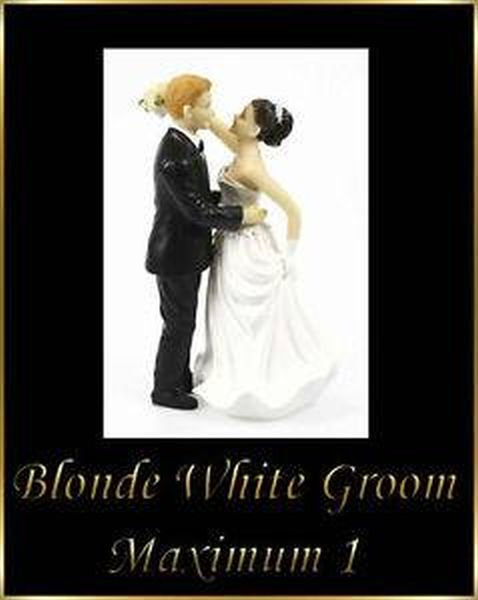 Blonde haired bride & groom wedding cake topper, brand new!