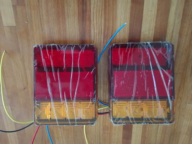 Pair of LED trailer rear lights, towing clusters, vehicle, new