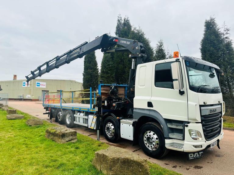 2016 (66) DAF CF 460 8X2 RLA & STEER FLAT, HIAB 658 REMOTE CRANE, SLPR, EURO 6