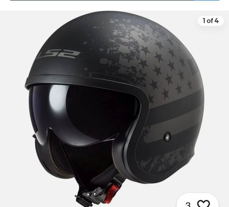 LS2 Spitfire Black Flag Open Face motorbike helmet