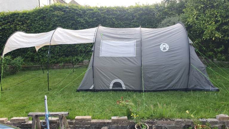 Family Camping Tent Coleman Coastline 4 + Extra Outter Porch add on & Carpet & footprint groundsheet