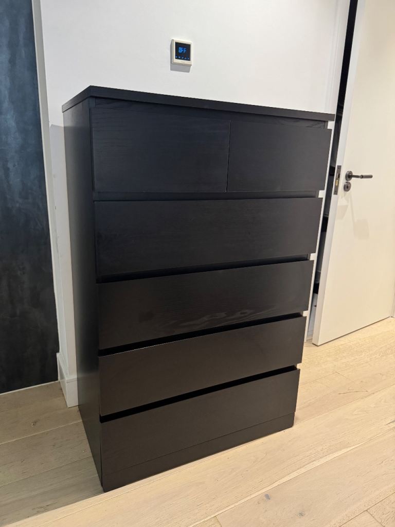 Malm Black-Brown Chest of drawers
