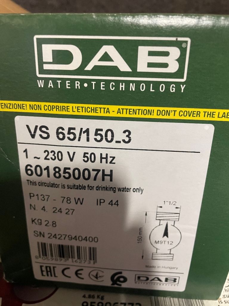 Hot water secondary pump. 