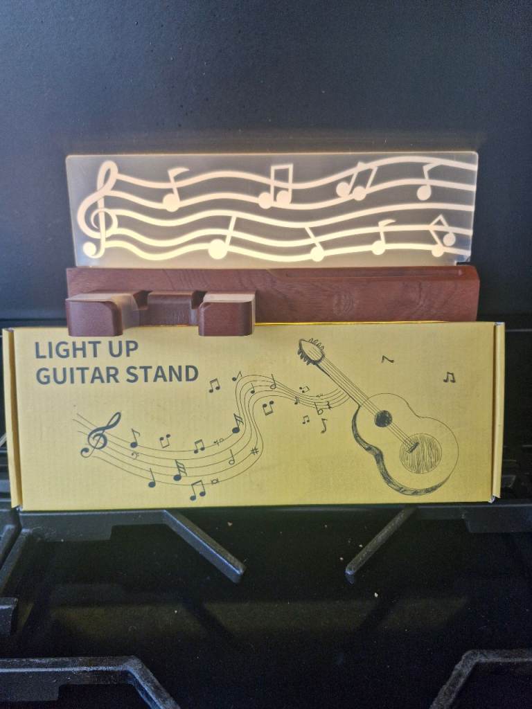 New Light Up Guitar Stand with Musical Notes Design