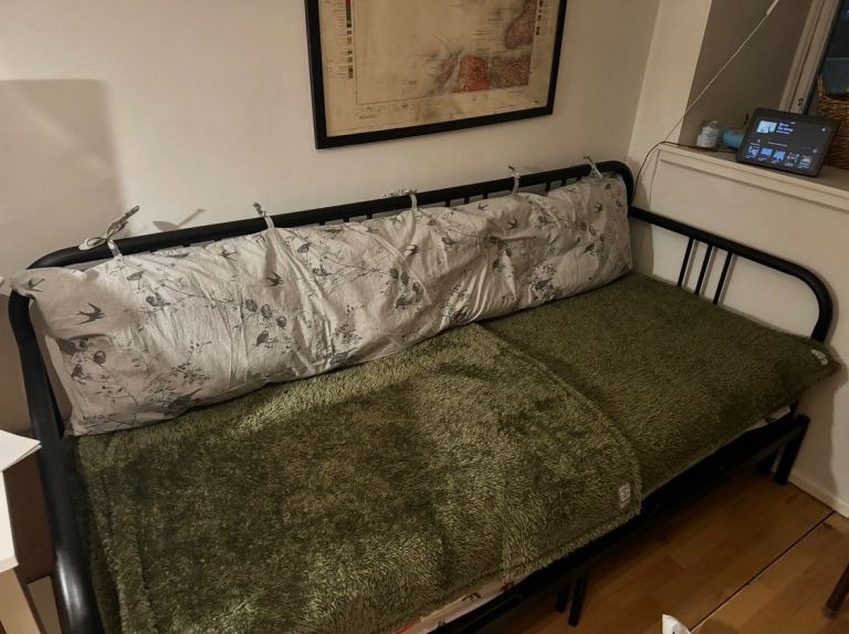 Ikea Black Metal Day Bed and 2 mattresses FREE TO COLLECT 