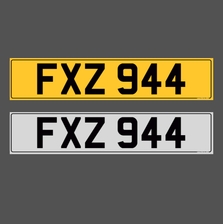 FXZ 944 Porsche Dateless Registration Number Plate 