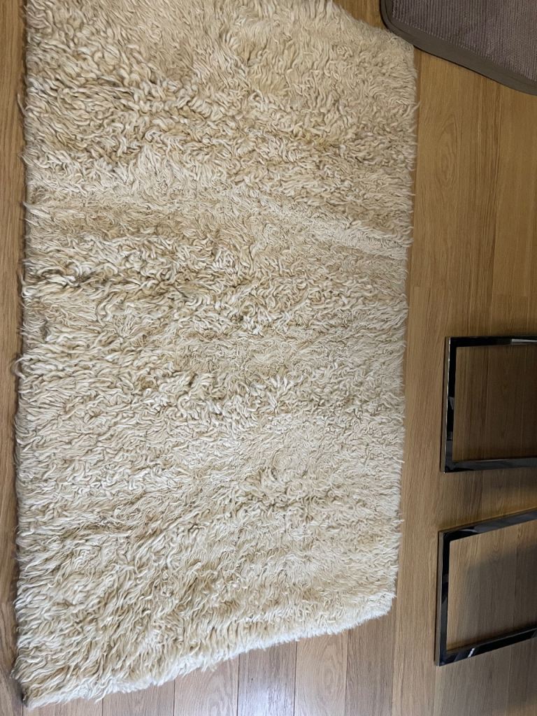Cream wool rug 