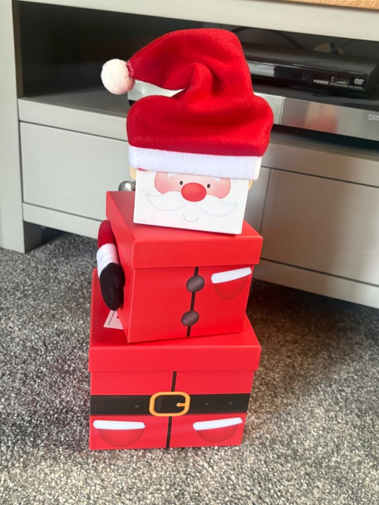 Santa Christmas Stacking Boxes – Festive Decoration