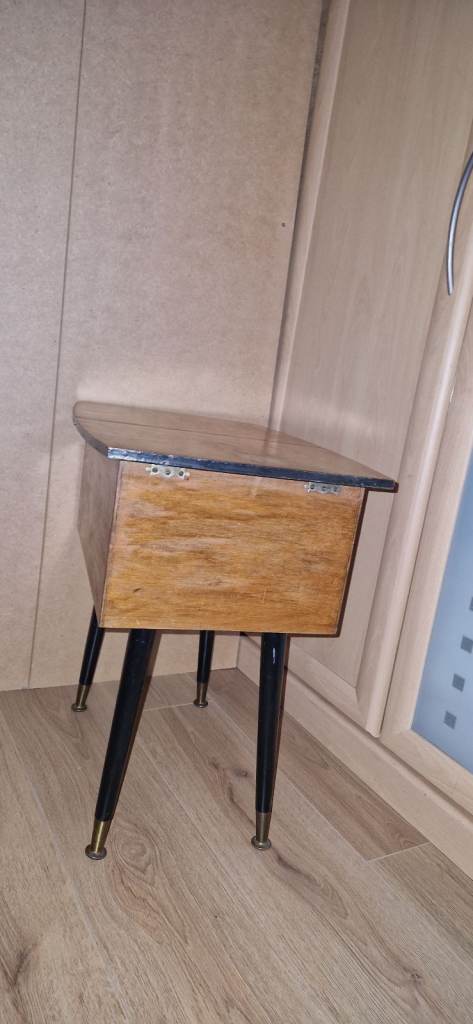 Mid Century Maple/ebony Sewing Box with Removable Dansette Legs
