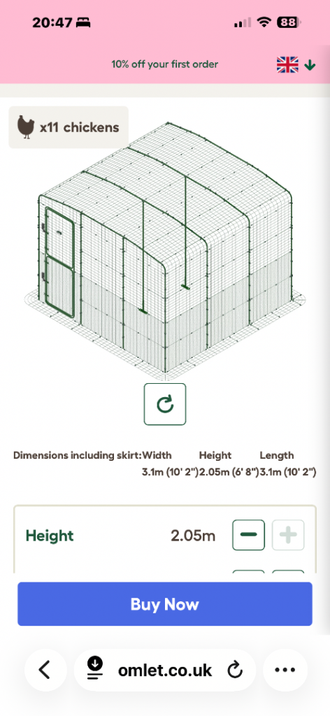 Omlet Walking Run 3m X 3m