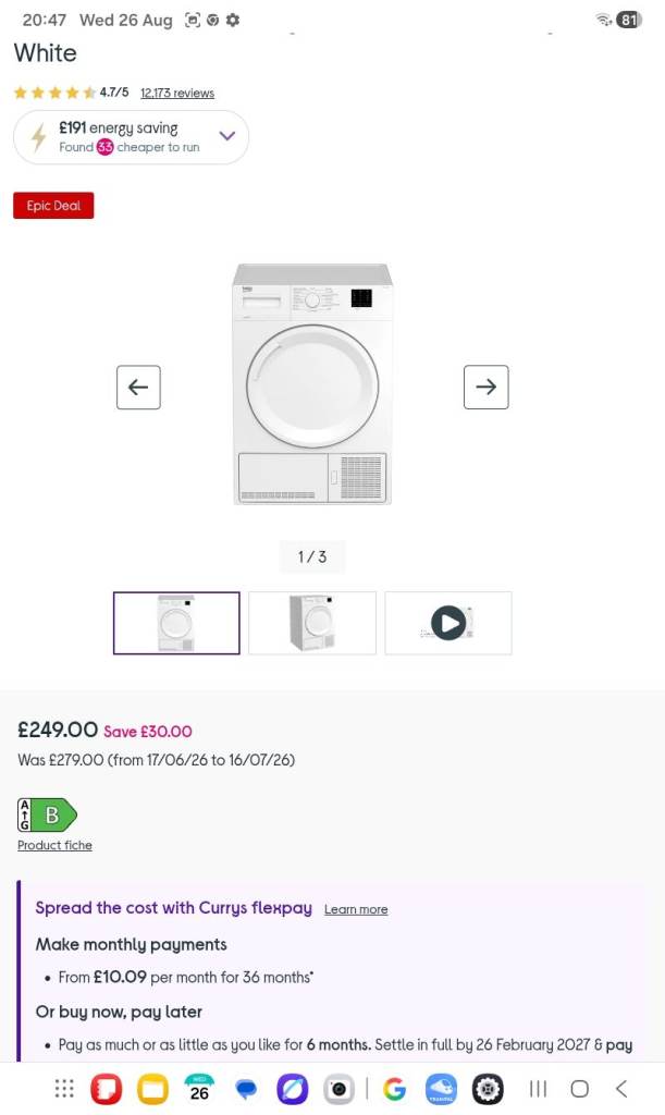 Tumble dryer large