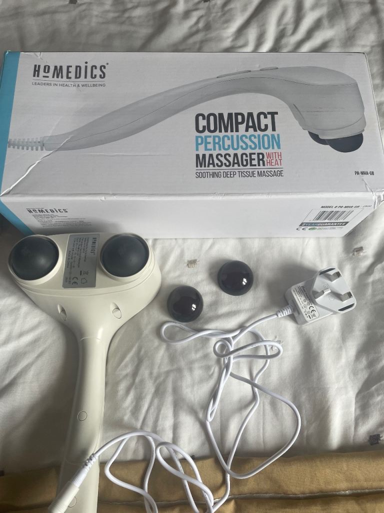 HoMedics Compact Percussion Massager with Heat – Like New Condition
