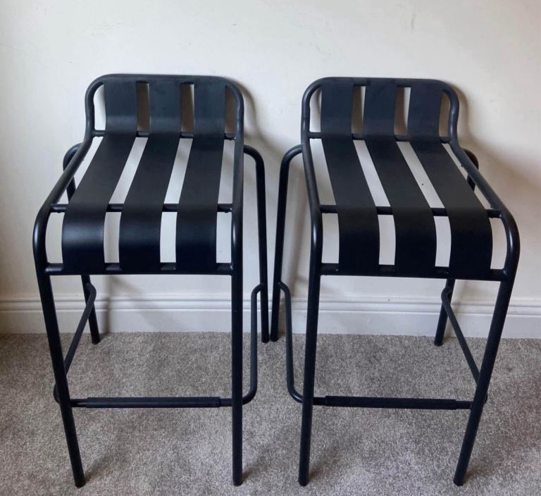 Pair of metal bar stools, from Habitat.  Indoor/Outdoor  Nationwide delivery available.