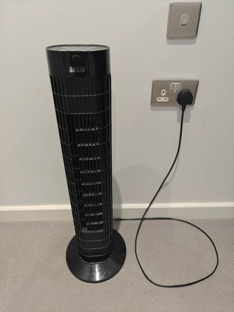 30-Inch Tower Fan – 60 Degree oscillation – Black 45W