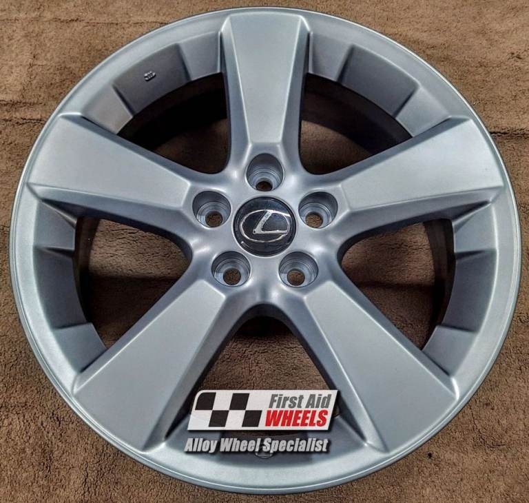 R447FGS Swap LEXUS RX 350 4X 18'' GENUINE 5 SPOKE SATIN FERRIC GREY ALLOY WHEELS