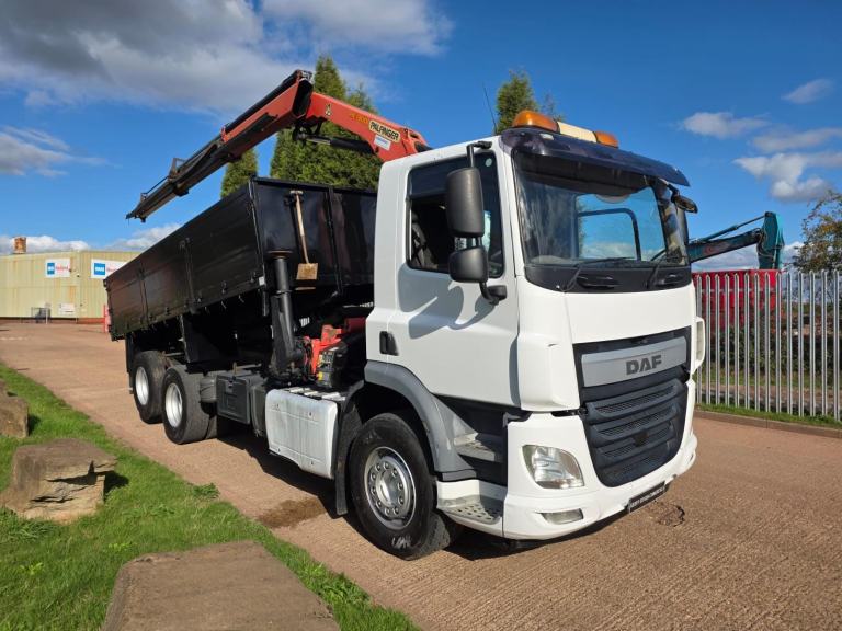 2014 (64) DAF CF 330 6X2 DROPSIDE TIPPER GRAB, PALFINGER PK 13001 REMOTE CRANE