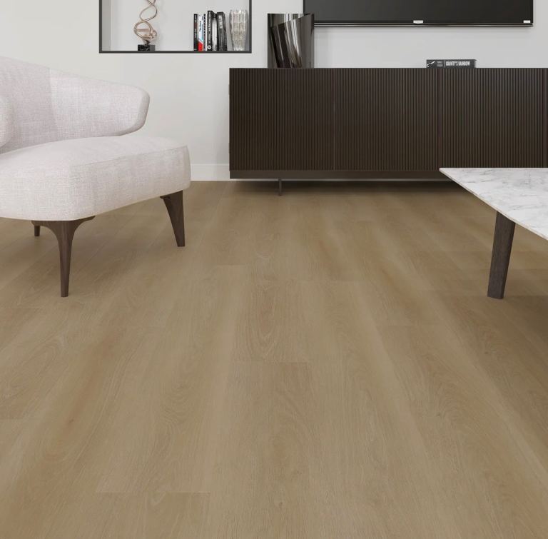 4 x new sealed boxes of Warm Sand Oak 10mm luxury laminate flooring with underlay attached