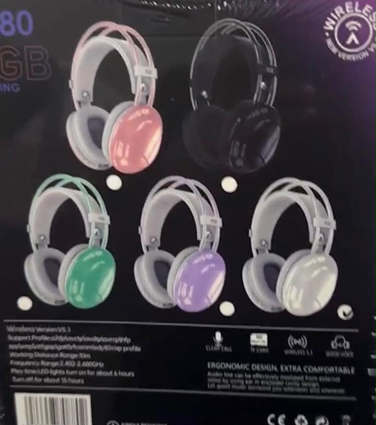 New P880 Wireless RGB Headphones – Multicoloured