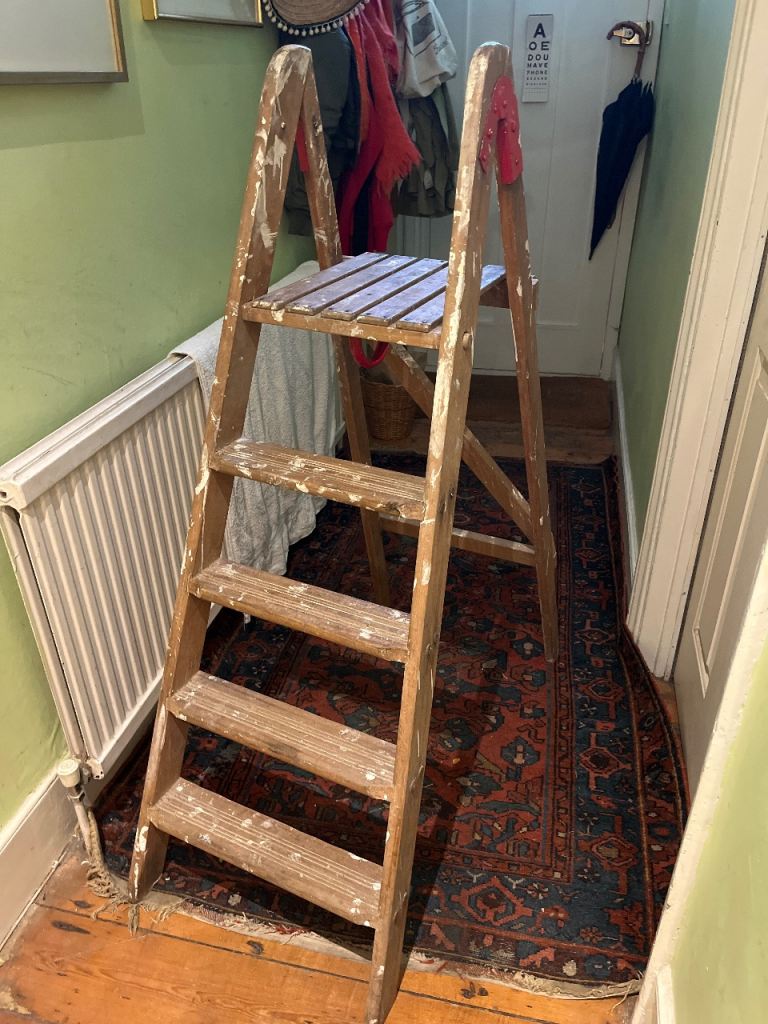 Classic Wooden Step Ladder - Fair Condition