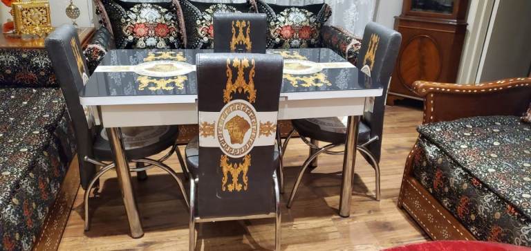 Black Gold Turkish-style Dining Table 