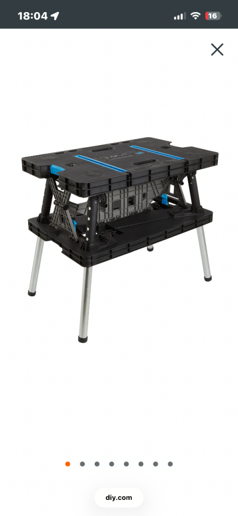Car detailing bench. Mac allister work bench. Foldable work bench. Car wash bench. 