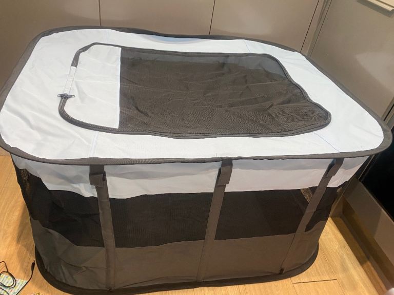 PawHut Dog/Pet Playpen, Soft Pet Cage with Storage Bag for Puppies, Rabbits, Kittens, Guinea Pigs