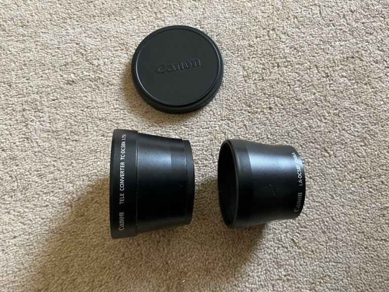 Canon Tele converter. TC-DC58N 1.75X WITH LA-DC58F'