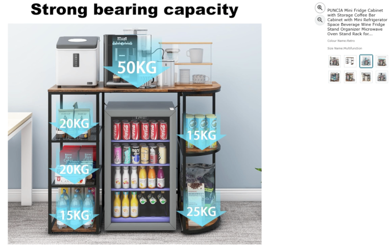 Mini Fridge Cabinet with Storage Coffee Bar Microwave Oven Stand Rack|| Brand new 45% off price 