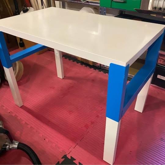 image for Adjustable table, desk, Ikea, Phal, white, blue 