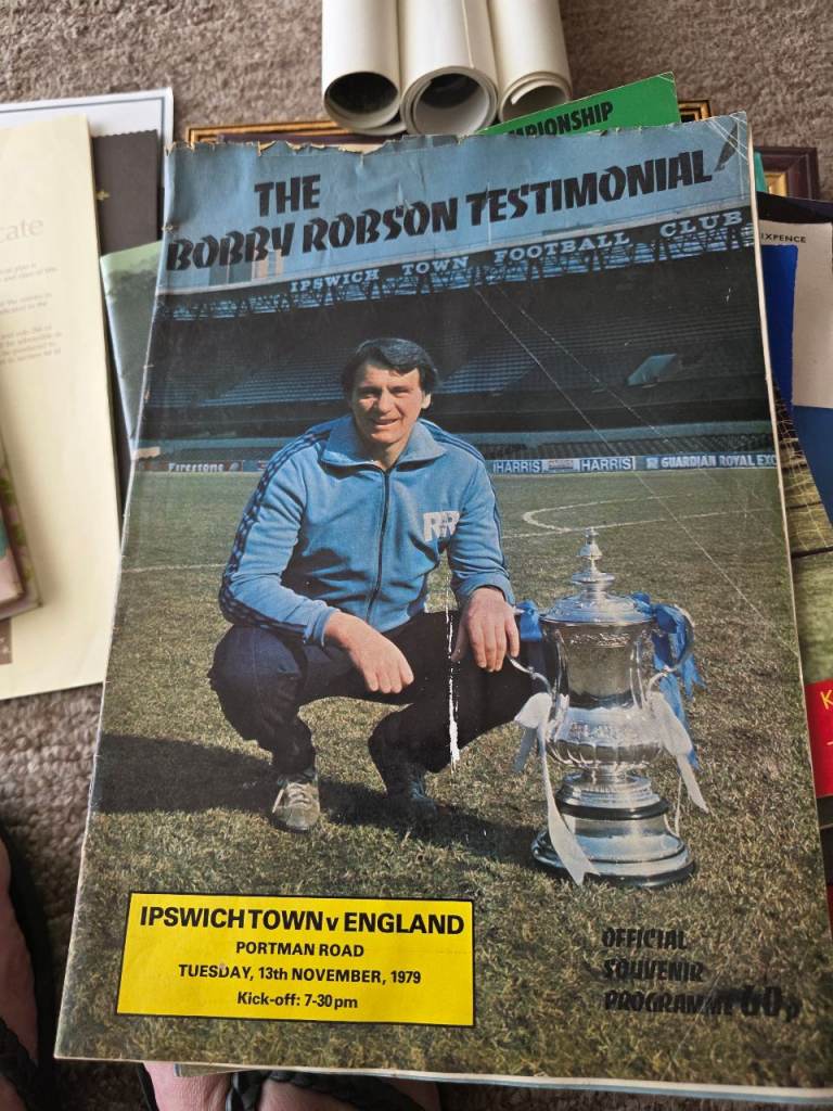 Bobby Robson Testimonial Football Programme – Ipswich Town v England 1979