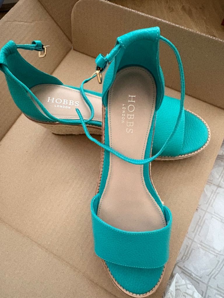 Hobbs London Vespa Espadrille Wedges - Aruba Green, UK 8