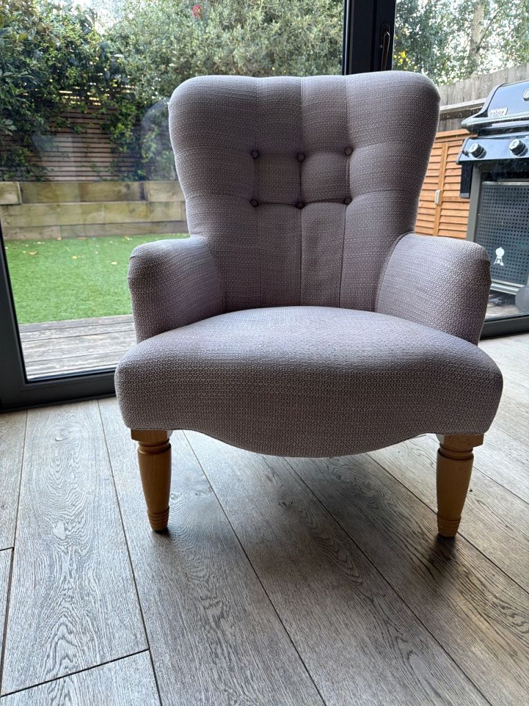 Fabric Armchair with Wooden Legs – John Lewis - Good Condition 