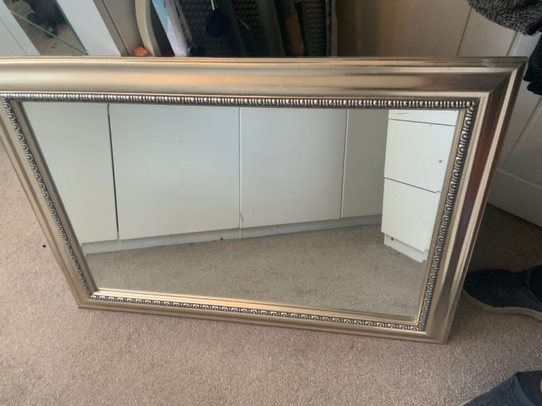 Large Gold Framed Mirror – Decorative Wall Art