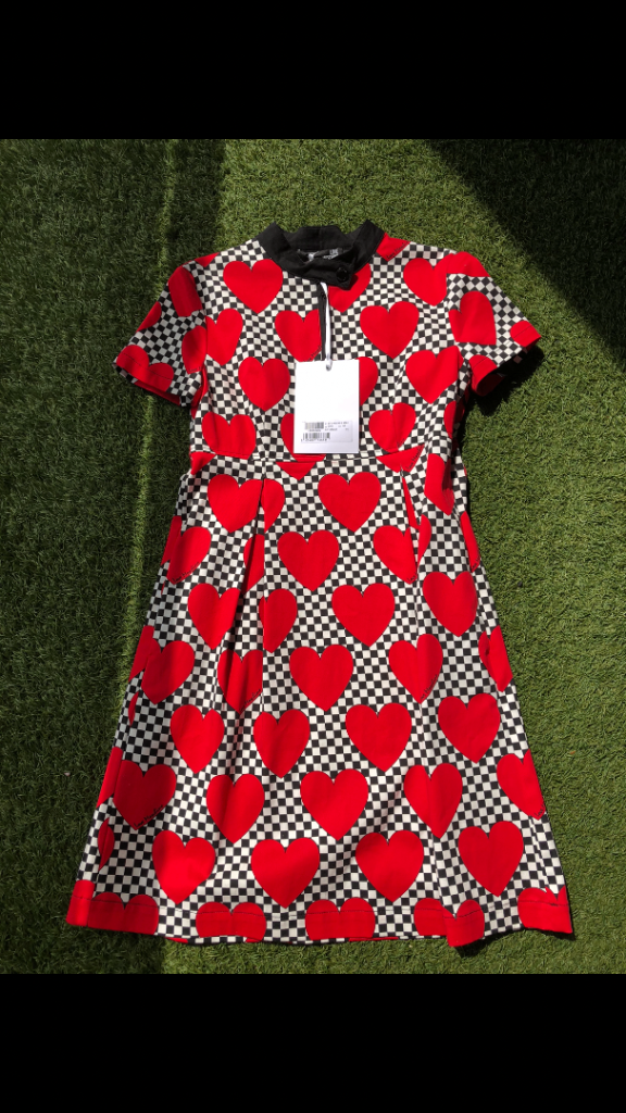 LOVE MOSCHINO Dress - Checkered with Hearts, NEW with Tags