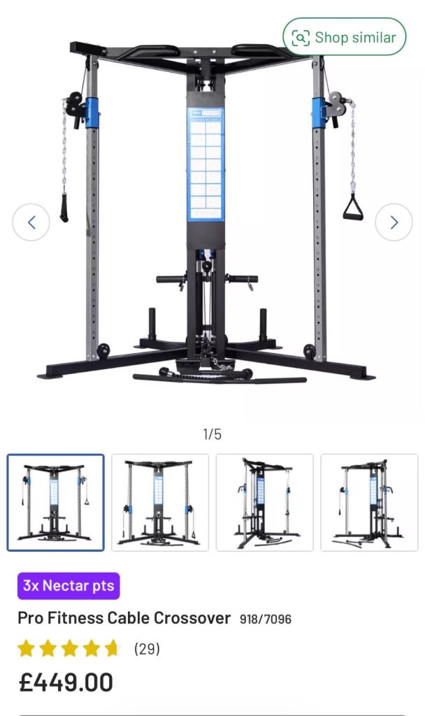 Pro Fitness Cable Crossover Multi Gym