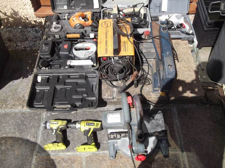 Job Lot of Power Tools, Drills Welder, Mitre Saw, Scroll Saw, Bench drill Press 