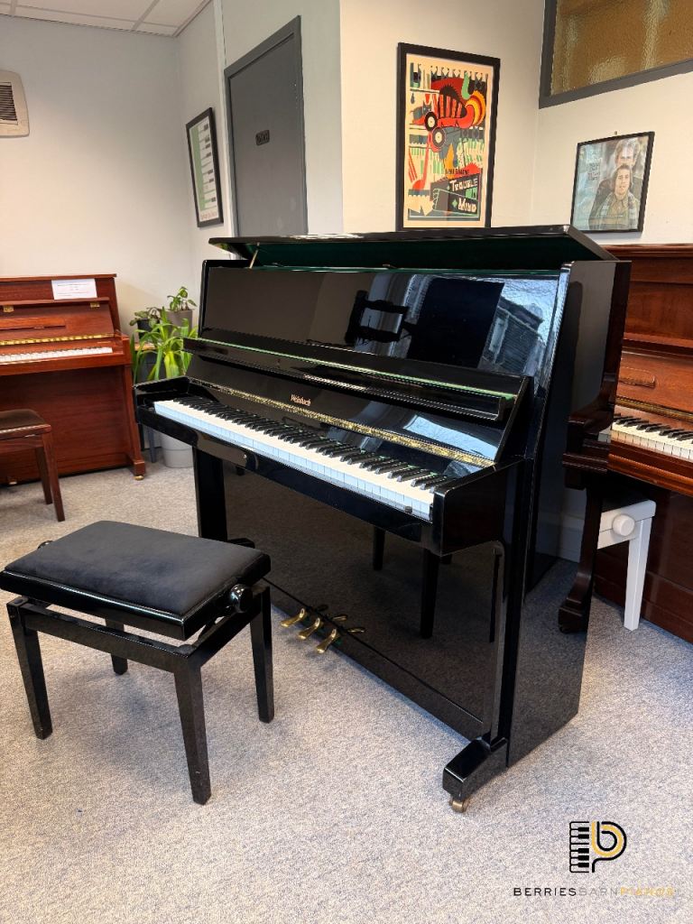 Weinbach 118 Modern Upright Piano in Polished Black - Inc Delivery, Stool, Wty