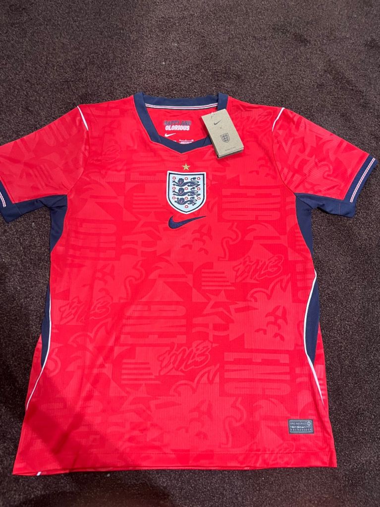 Nike England Football Shirt - Red Away Kit with Tags