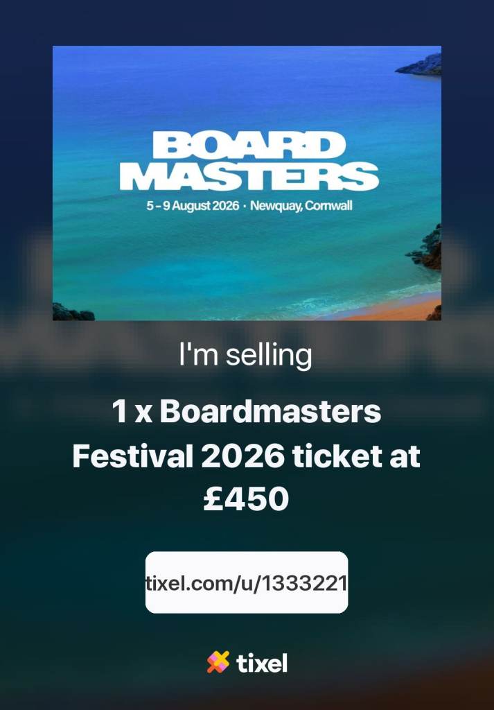 1 Boardmasters VIP Camping Ticket