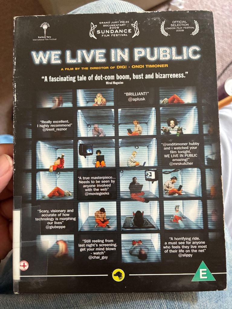 We Live in Public DVD - ONDI tominor  - Sundance 