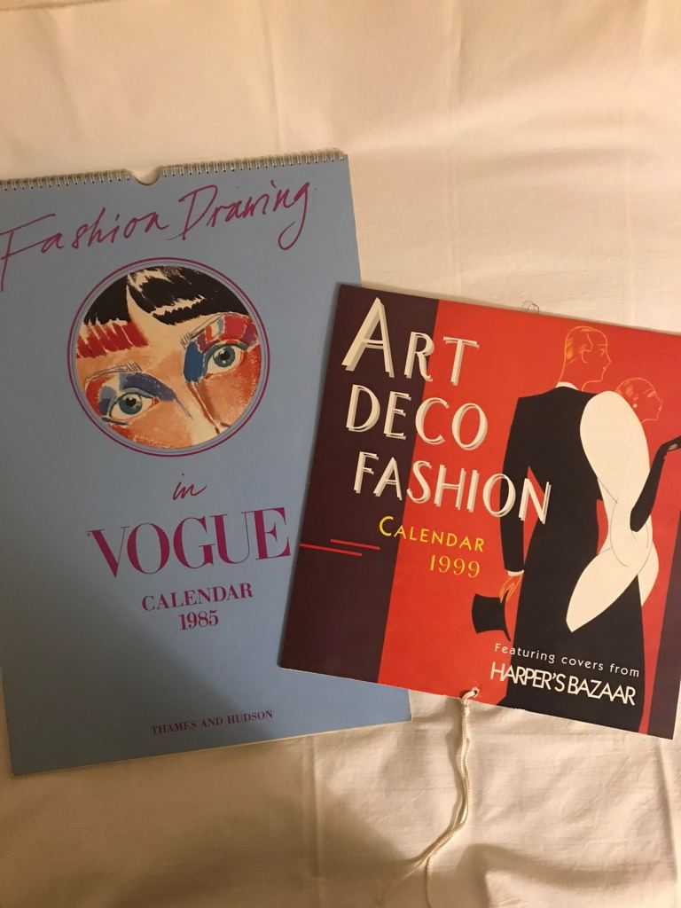 Fashion Drawings/ Art Deco Calendars for Framing ( Vogue/ Harpers )